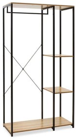Έπιπλο Εισόδου-Ντουλάπα Ramon 085-000008 90,5x41x167cm Natural - Black Μελαμίνη,Μέταλλο