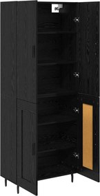 vidaXL Highboard 2 pcs Μαύρη δρυς Σύνθετο Ξύλο και Γυαλί