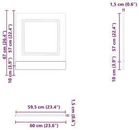 Πίνακας πλυντηρίου πιάτων "Kalmar" Παλιό ξύλο 60x1,5x67 cm - Καφέ