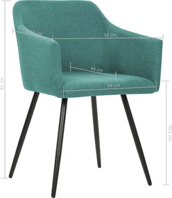 vidaXL Καρέκλες Τραπεζαρίας 2 τεμ. Πράσινες Υφασμάτινες