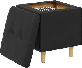 vidaXL Οθωμανικό αποθήκευσης Μαύρο 40 x 40 x 45 cm Τεχνητό δέρμα