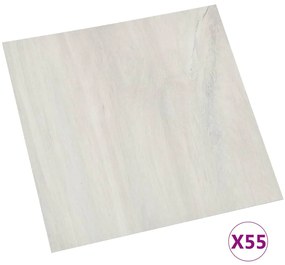 vidaXL Δάπεδο Αυτοκόλλητο Κρεμ 55 τεμ. 5,11 μ² από PVC