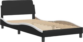 vidaXL Πλαίσιο Κρεβατιού Dover Μαύρο/Λευκό 100x200εκ.Συνθ. Δέρμα