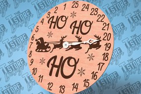 Σετ των 2 Intra απο ξύλο plywood 3mm-4mm πάχος Χριστουγεννιάτικη Αντίστροφη μέτρηση με Design Δίασταση 15x15 cm INTRAFABR-79767219