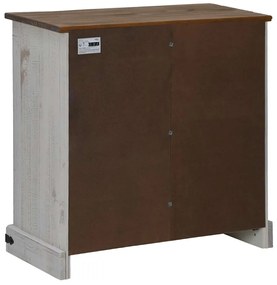 vidaXL Sideboard HALDEN με συρόμενη πόρτα Λευκό 80x40x80 cm μασίφ ξύλο