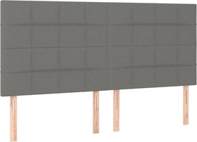vidaXL Κρεβάτι Boxspring με Στρώμα Σκούρο Γκρι 160x200 εκ Υφασμάτινο