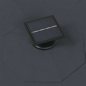 vidaXL Ομπρέλα Κήπου Επιτοίχια με LED Ανθρακί 300 εκ.