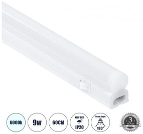 Γραμμικό Φωτιστικό LED T5 9W 900lm IP20 6000K Λευκό 60787 Globostar 60787 Λευκό