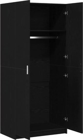vidaXL Ντουλάπι Μαύρη Οξυά 80 x 50,5 x 180 εκ Επεξεργασμένο Ξύλο
