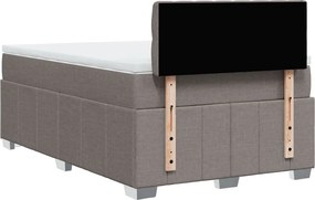 vidaXL Κρεβάτι Boxspring με Στρώμα Taupe 120x190 εκ. Υφασμάτινο