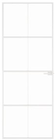 vidaXL Εσωτερική Πόρτα Λευκή 76x201,5 εκ. Ψημένο Γυαλί&Λεπτό Αλουμίνιο