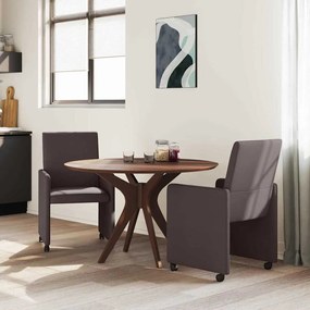 vidaXL Καρέκλα τραπεζαρίας με μαξιλάρι 2 pcs Σκούρο καφέ Σκούρο καφέ