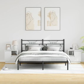 vidaXL Κομοδίνα με LED 2 τεμάχια Λευκά 50x34,5x50 εκ.