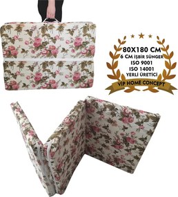Stewehome Στρώμα ύπνου αφρώδες πτυσσόμενο λευκό 180x80x6 cm