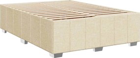 vidaXL Κρεβάτι Boxspring με Στρώμα Κρεμ 140x190 εκ. Υφασμάτινο