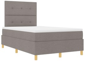 vidaXL Κρεβάτι με ελατήριο και στρώμα ταπεί 120x200 εκ. Ύφασμα