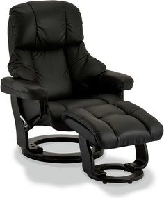 Crown Recliner Black Leather