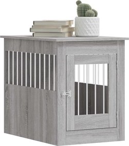 vidaXL Κλουβί Σκύλου Γκρι Sonoma 55x80x68 εκ. από Επεξεργ. Ξύλο