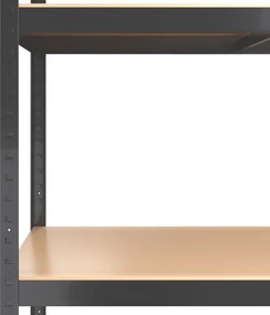 vidaXL Ραφιέρα Αποθήκευσης 5 Επιπέδων Ανθρακί από Ατσάλι &amp; Επεξ. Ξύλο