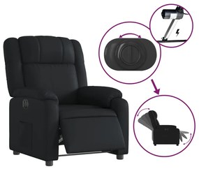 vidaXL Πολυθρόνα Ανακλινόμενη Ηλεκτρική Μαύρη από Συνθετικό Δέρμα