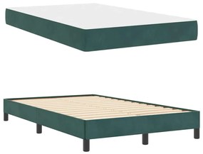 vidaXL Κρεβάτι box spring με στρώμα Σκούρο Πράσινο 120 x 190 cm