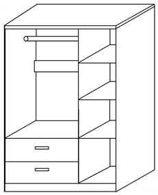 Ντουλάπα ArteLibre TUBEROSA Μαύρο Μοριοσανίδα 120x50x180cm