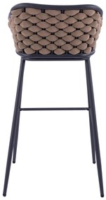 Σκαμπό Μπαρ KADE C5715 Μεταλλικό με Wicker Σχοινί Μπέζ 54x54x103 εκ. 54x54x103 εκ.