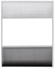 vidaXL Σήτα Παράθυρου Πλισέ 160 x 110 εκ. Αλουμινίου με Σκίαστρο