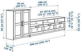 BRIMNES σύνθεση αποθήκευσης TV 192.782.10