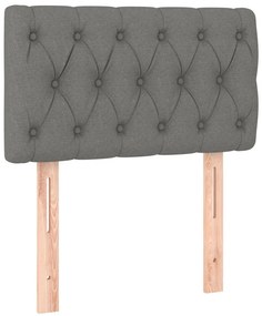 vidaXL Κρεβάτι Boxspring με Στρώμα Σκούρο Γκρι 80x200 εκ. Υφασμάτινο