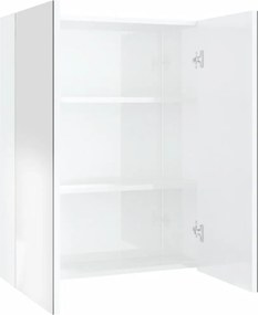 vidaXL Ντουλάπι Μπάνιου με Καθρέφτη 60x15x75 εκ. Λαμπερό Λευκό από MDF