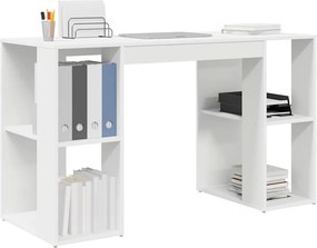 vidaXL Γραφείο με ράφι Λευκό 130 x 50.5 x 75 εκ Επεξεργασμένο ξύλο