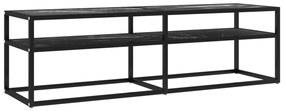vidaXL Έπιπλο Τηλεόρασης Λευκό Όψη Μαρμάρου 140x40x40,5εκ Γυαλί Ασφαλ.