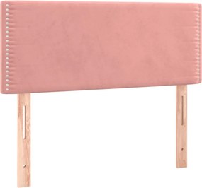 vidaXL Κρεβάτι Boxspring με Στρώμα Ροζ 100x200 εκ. Βελούδινο