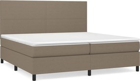 vidaXL Κρεβάτι Boxspring με Στρώμα Taupe 200x200 εκ. Υφασμάτινο