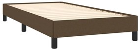 Κρεβάτι Boxspring με Στρώμα Σκούρο Καφέ 90x200 εκ. Υφασμάτινο - Καφέ