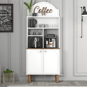 Μποέμ Γωνιά με Ράφια και Ντουλάπια 120x35x203 cm - Λευκό 2
