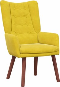 vidaXL Πολυθρόνα Κίτρινο 63 x 67 x 94 εκ. Βελούδο