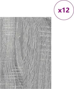 vidaXL Διακοσμητικά Πάνελ 12 τεμ. Γκρι Sonoma 21 x 30 x 0,27 εκ