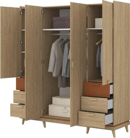 Ντουλάπα Andi τετράφυλλη-Φυσικό