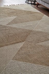 Stewehome Σκανδιναβικό χαλί με πλεκτή ψάθα και μπούκλες μοντέρνου στιλ 80x300x6 cm
