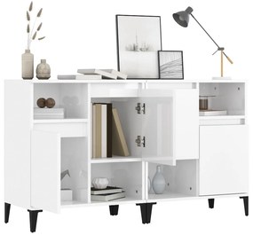 vidaXL Ντουλάπια 2 τεμ. Γυαλιστ. Λευκό 60x35x70 εκ. Επεξεργασμένο Ξύλο