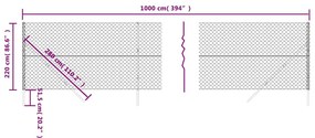 vidaXL Συρματόπλεγμα Περίφραξης Πράσινο 2,2 x 10 μ. με Στύλους