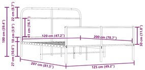 ΠΛΑΙΣΙΟ ΚΡΕΒΑΤΙΟΥ ΧΩΡ. ΣΤΡΩΜΑ SONOMA ΔΡΥΣ 120X200ΕΚ. ΕΠ. ΞΥΛΟ 4100390