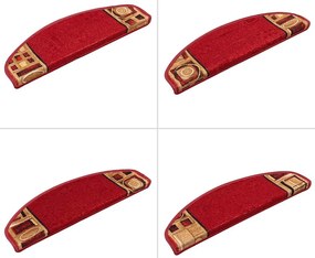 vidaXL Πατάκια Σκάλας Αυτοκόλλητα 10 τεμ. Κόκκινα 65x21x4 εκ.