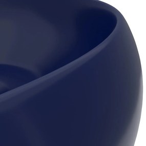 Νιπτήρας Πολυτελής Στρογγυλός Σκ. Μπλε Ματ 40x15 εκ. Κεραμικός - Μπλε
