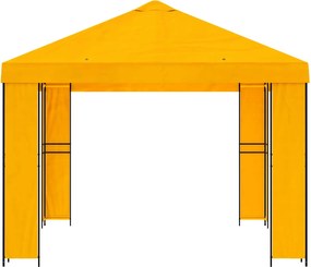 vidaXL Κιόσκι 4 x 3 μ Κίτρινο Πολυεστέρας και Χάλυβας 190 gsm
