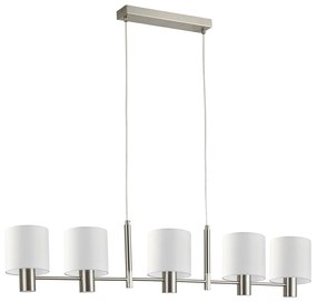 Φωτιστικό Οροφής - Ράγα Adept 77-8290 109x14x120cm 5xE27 60W Nickel-White Homelighting