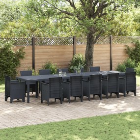 vidaXL Τραπέζι Κήπου Ανθρακί 400x100x73 εκ. Πολυ Ράττεν