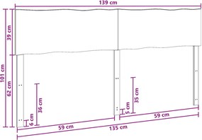 vidaXL Κεφαλάρι με φυσική άκρη ROSTOCK Λευκό 135 εκ.